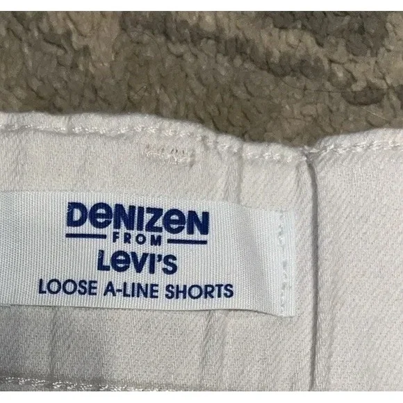 New White Levi's Denizen Womens High Loose A-line Shorts Size 14 - Picture 3 of 6